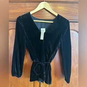 JCrew NWT Velvet Blouse - Size 0